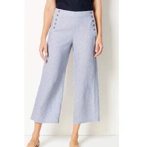 J. Jill Love Linen Crop Pants Size XLP Blue Stripe